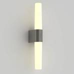 Kúpeľňové LED svetlo Helva Double, brúsený nikel