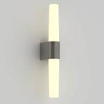 Helva Double LED bathroom wall light, nickel