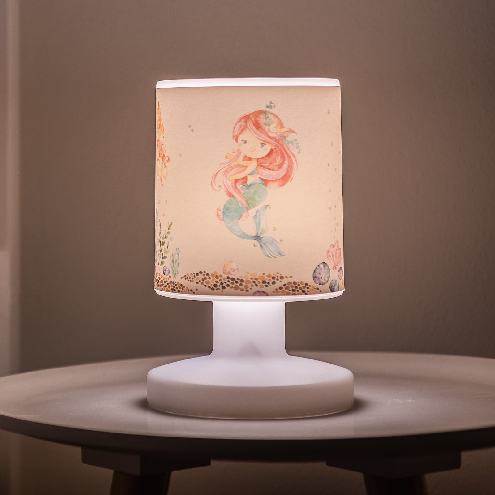 Nabíjecí stolní lampa LED Mara mořská panna, barevná, 21 cm