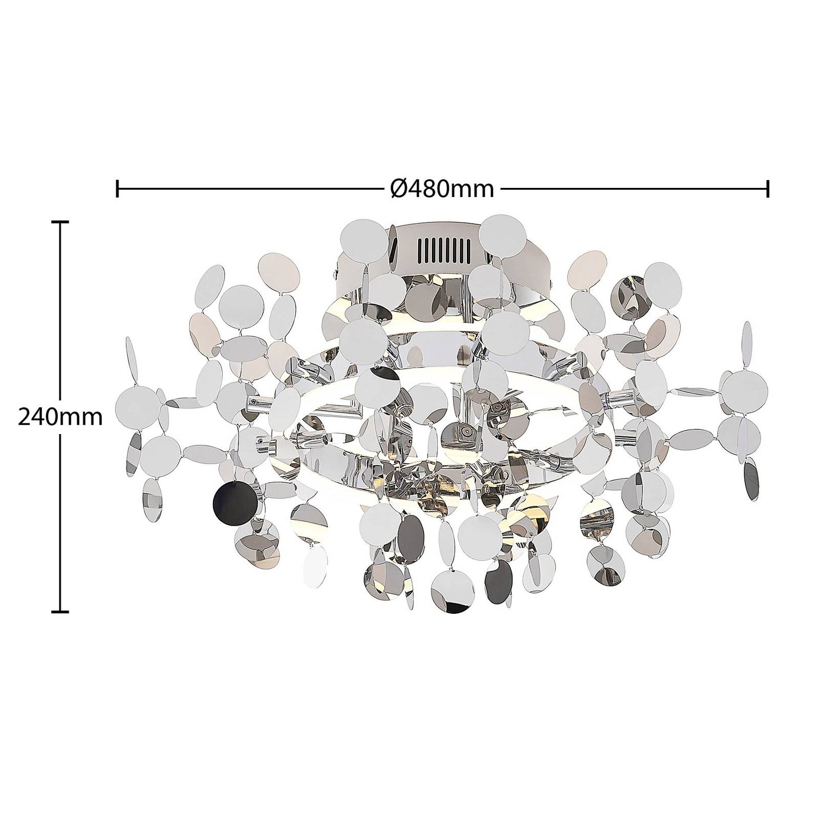 Lucande Glimmo lampa sufitowa LED, chrom