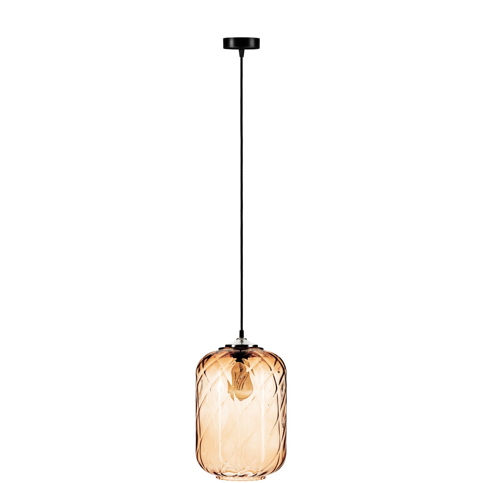 Tezeusz pendant light, light brown, Ø 24 cm