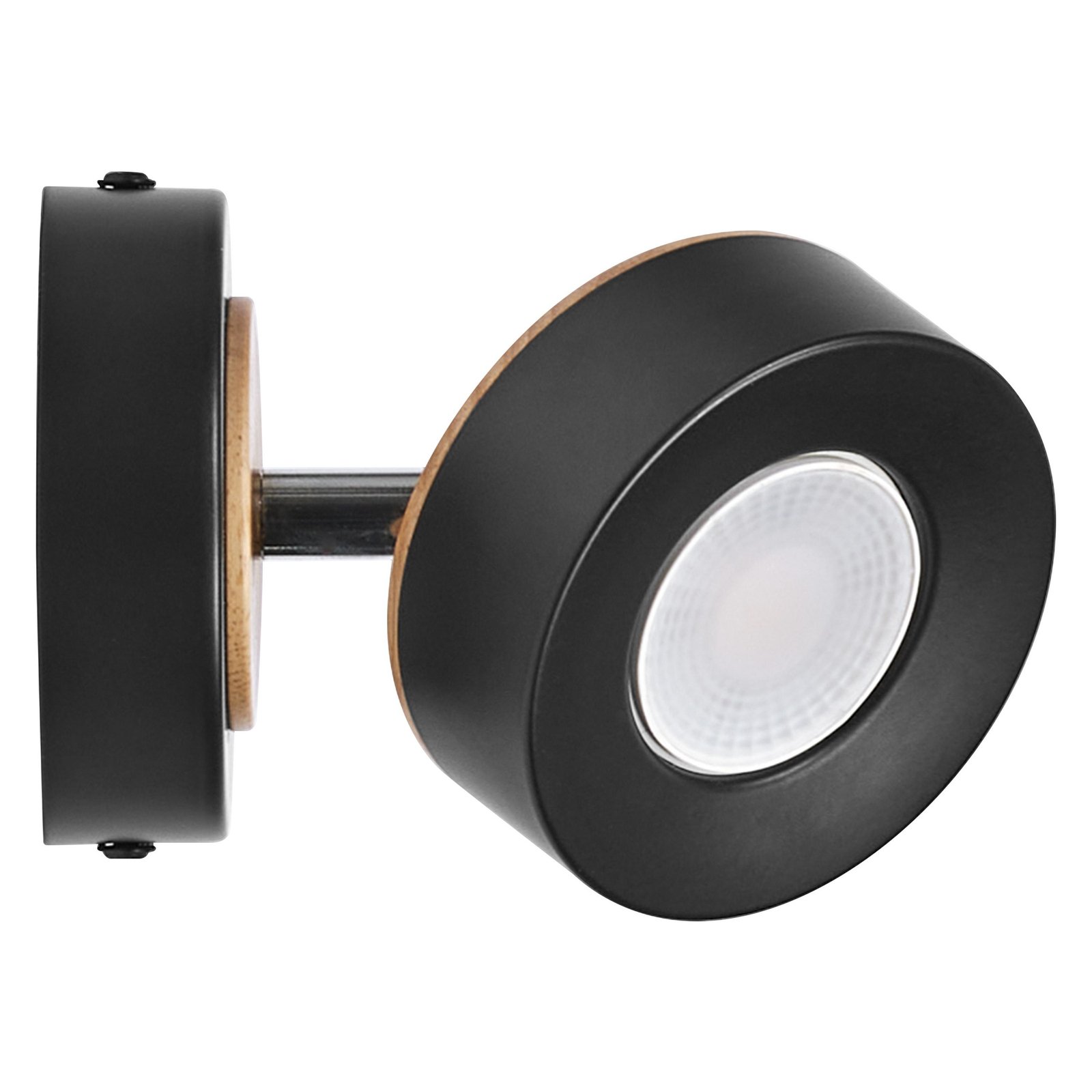 LEDVANCE Faretto LED da parete Pluto, acciaio, legno, nero