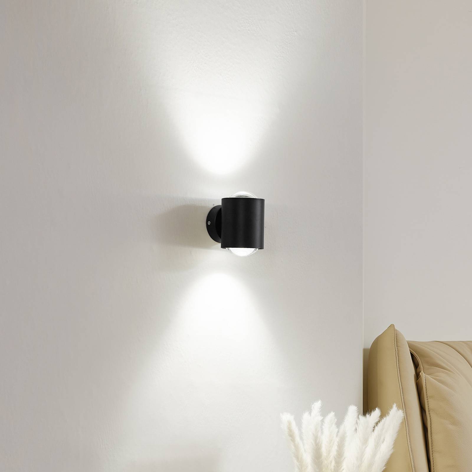 Lindby Wandleuchte Jyla, schwarz, up/down günstig online kaufen