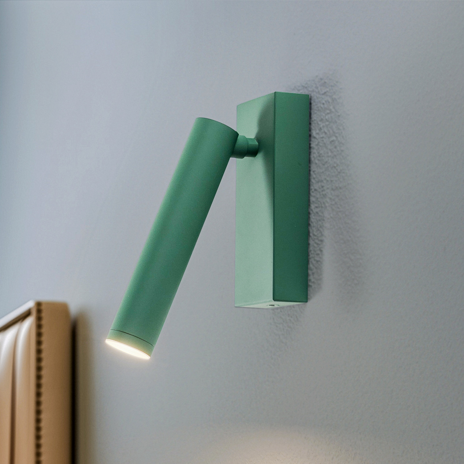 Argon Aplică de perete LED Rulo verde oțel 3000 K - Camera de zi / sufragerie - Metal