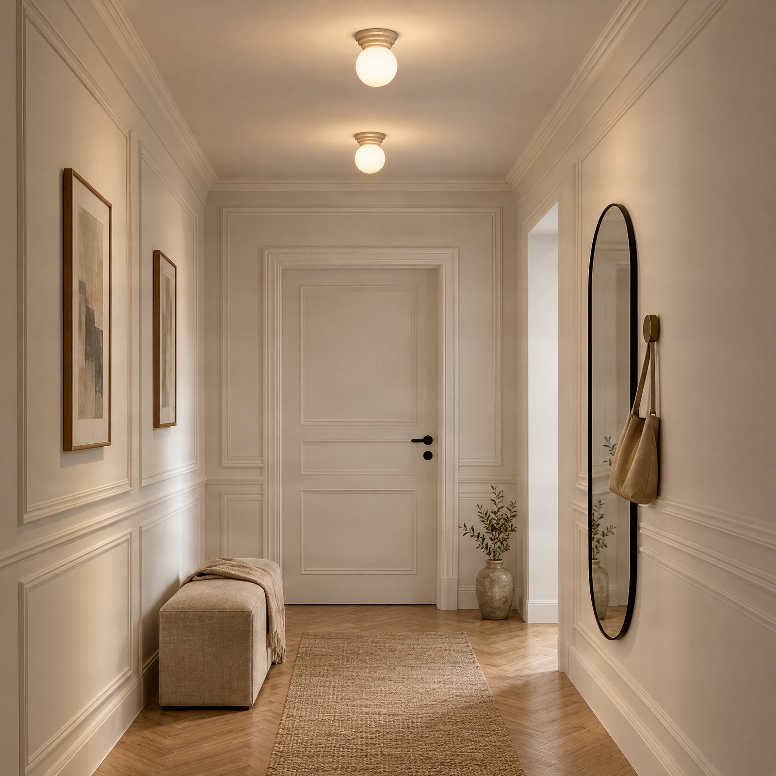 Taklampe Zori, beige/opal, Ø 16 cm, keramikk/glass, IP44 Taklampe Zori, beige/opal, Ø 16 cm, keramikk/glass, IP44