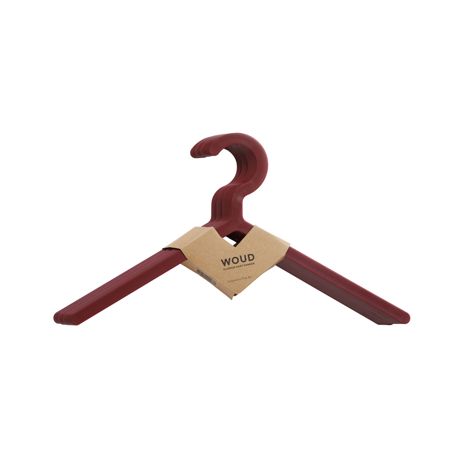 Illusion Cintre, lot de 3, rouge foncé, ABS - Woud