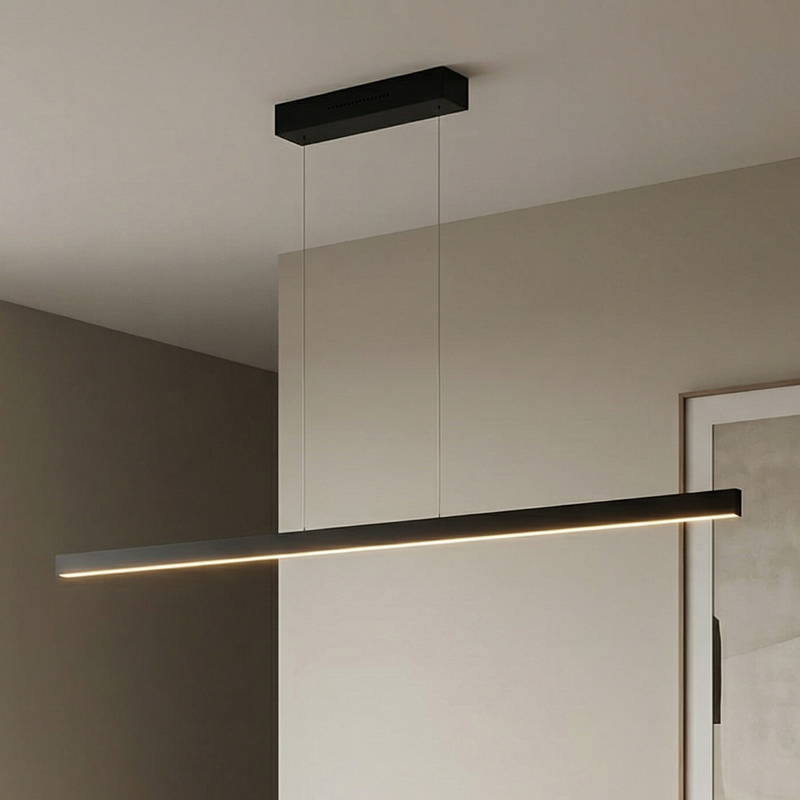 LED-pendel Linda-132, sort, CCT, bevægelseskontrol