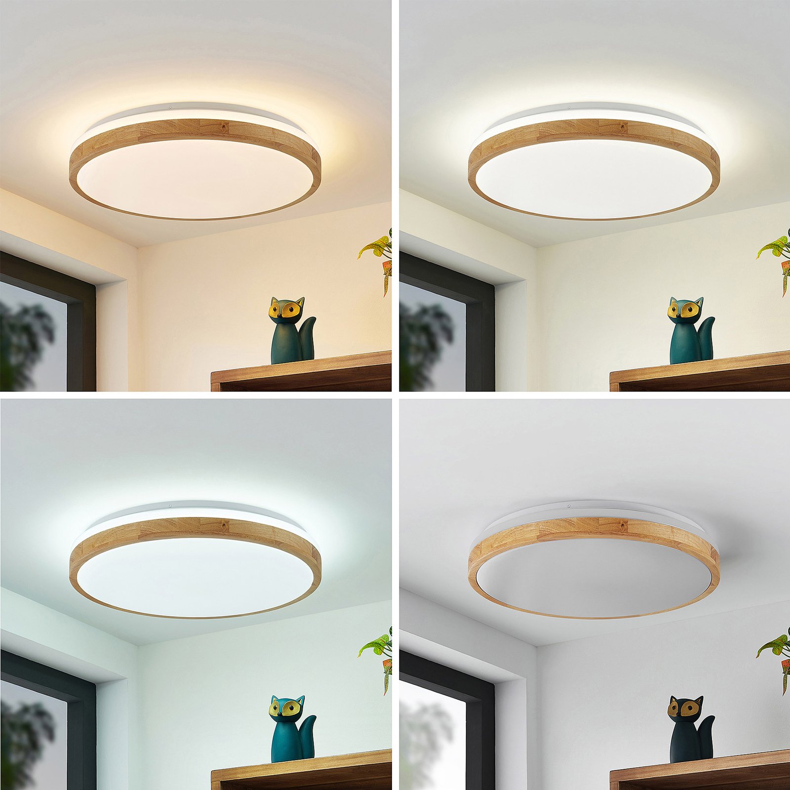 Emiva Top Taklampe Wood/White - Lindby