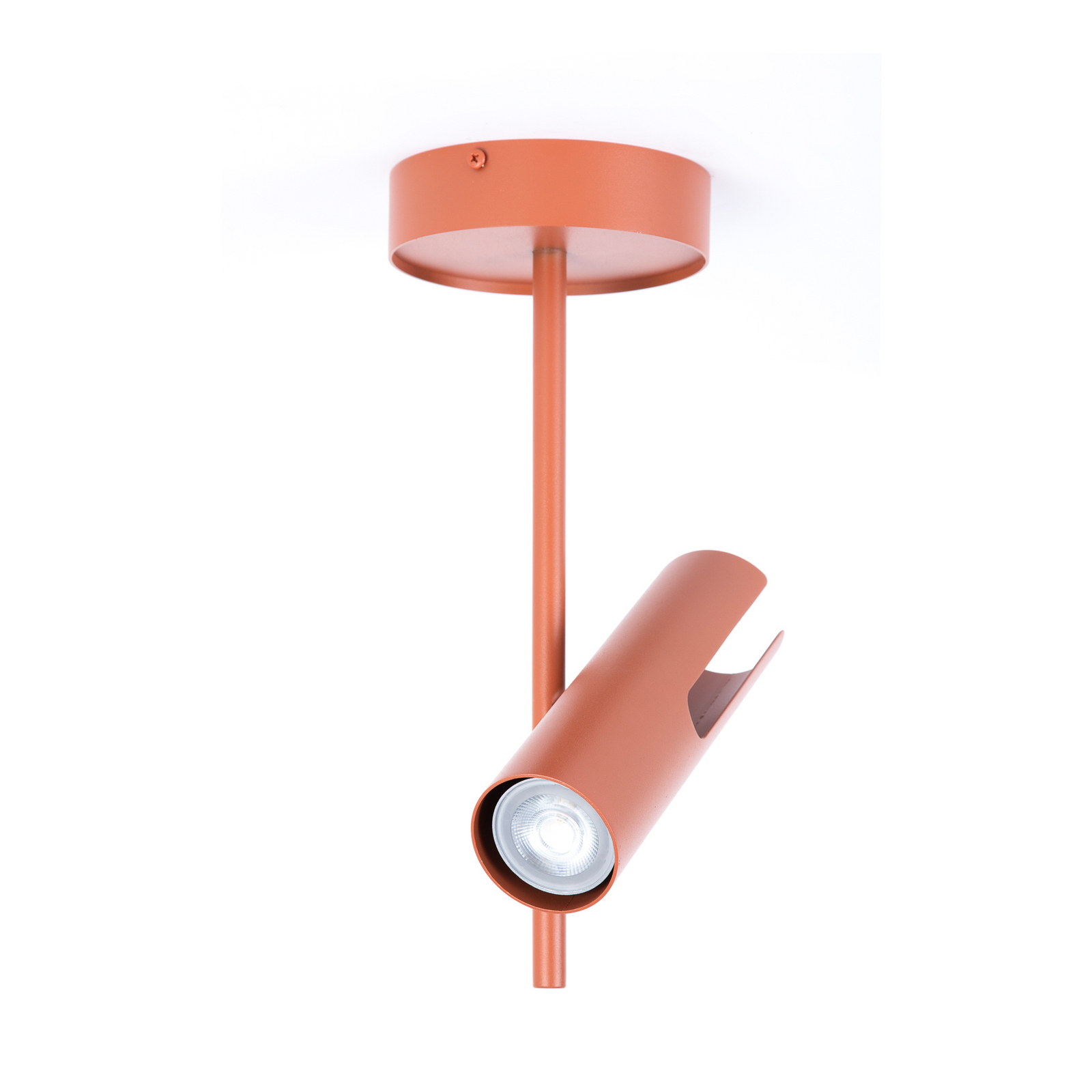 Deckenspot Leda 1, ziegelrot, 1-flammig, Höhe 34 cm