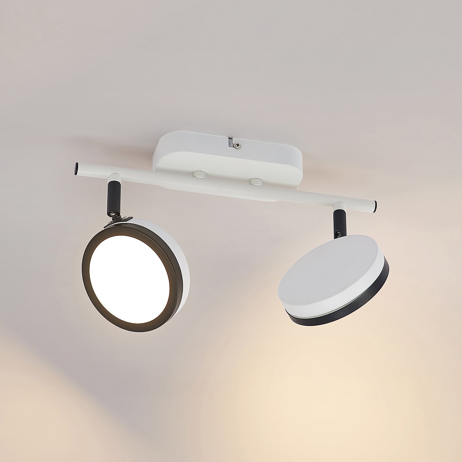 Lindby Vesim LED spotlight, white, two-bulb