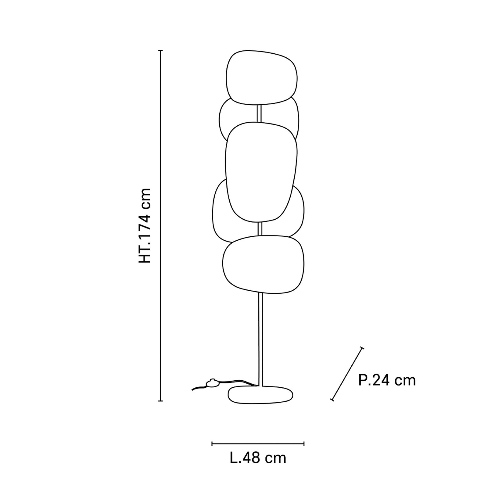 Stehlampe Screen 70's, mehrfarbig, Leinen, 174 cm - MARKET SET Stehlampe Screen 70's, mehrfarbig, Leinen, 174 cm - MARKET SET