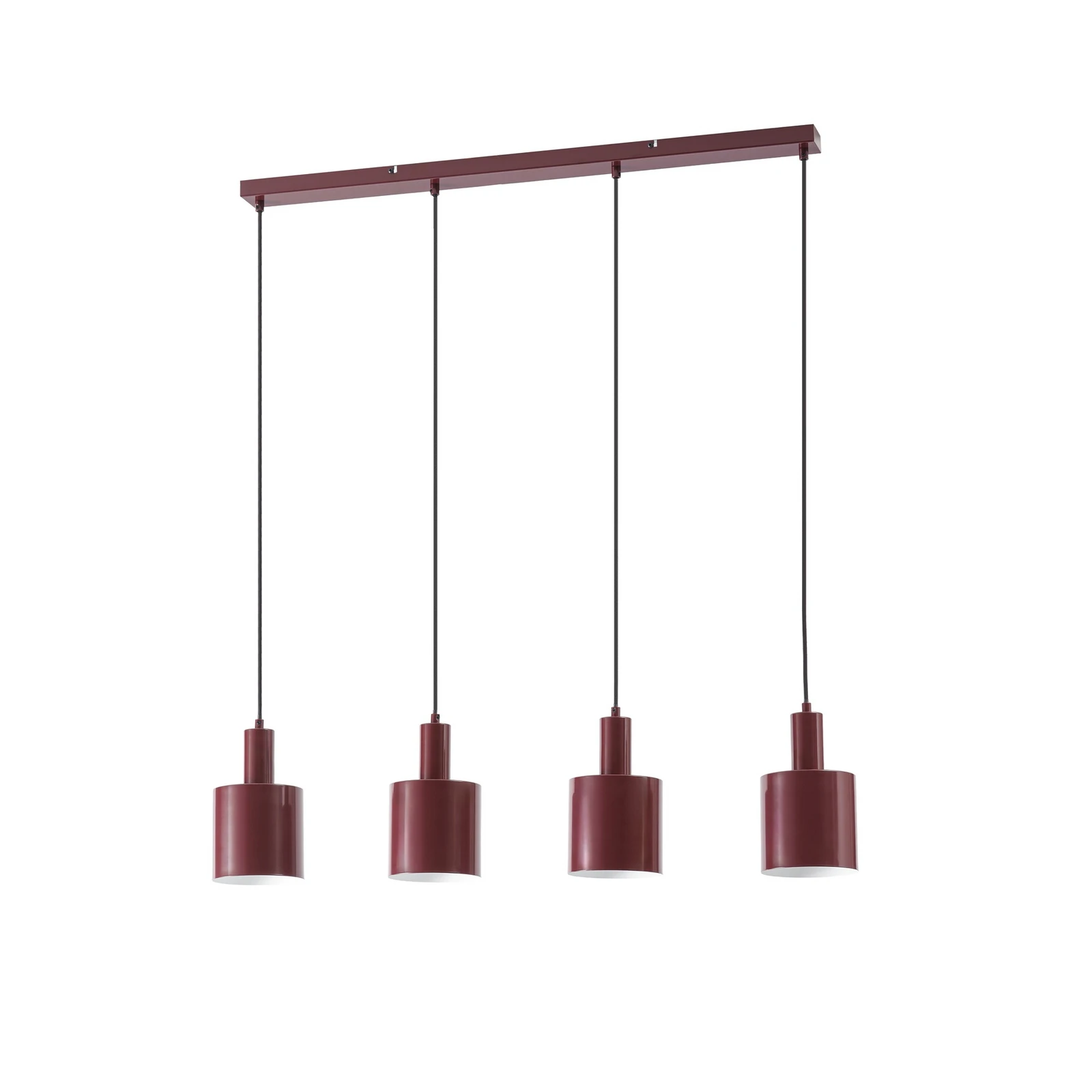 Lindby pakabinamas šviestuvas „Ovelia“, tamsiai raudonas, 4 lemputės, metalas,