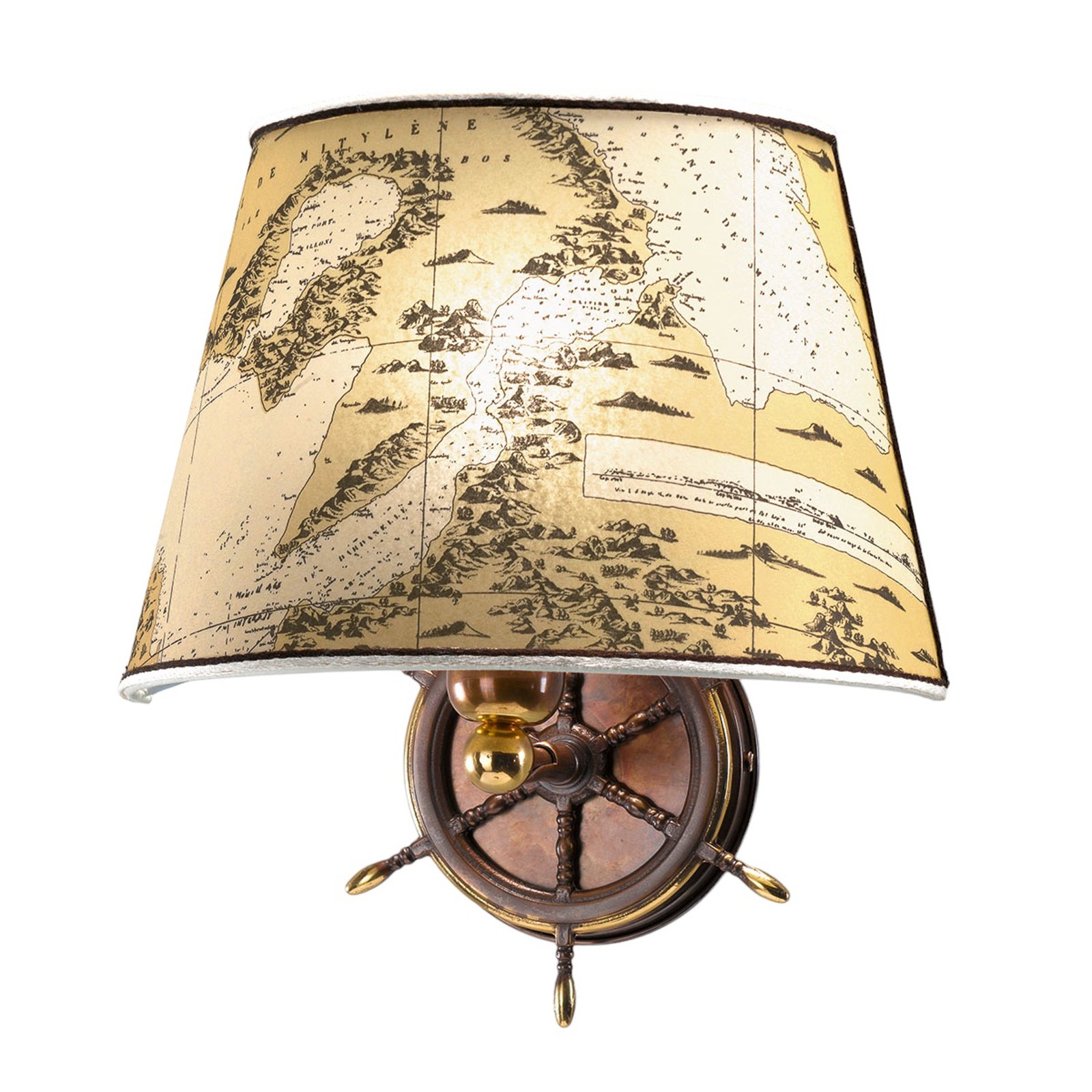 Antiek gevormde wandlamp Nautica stuurwiel