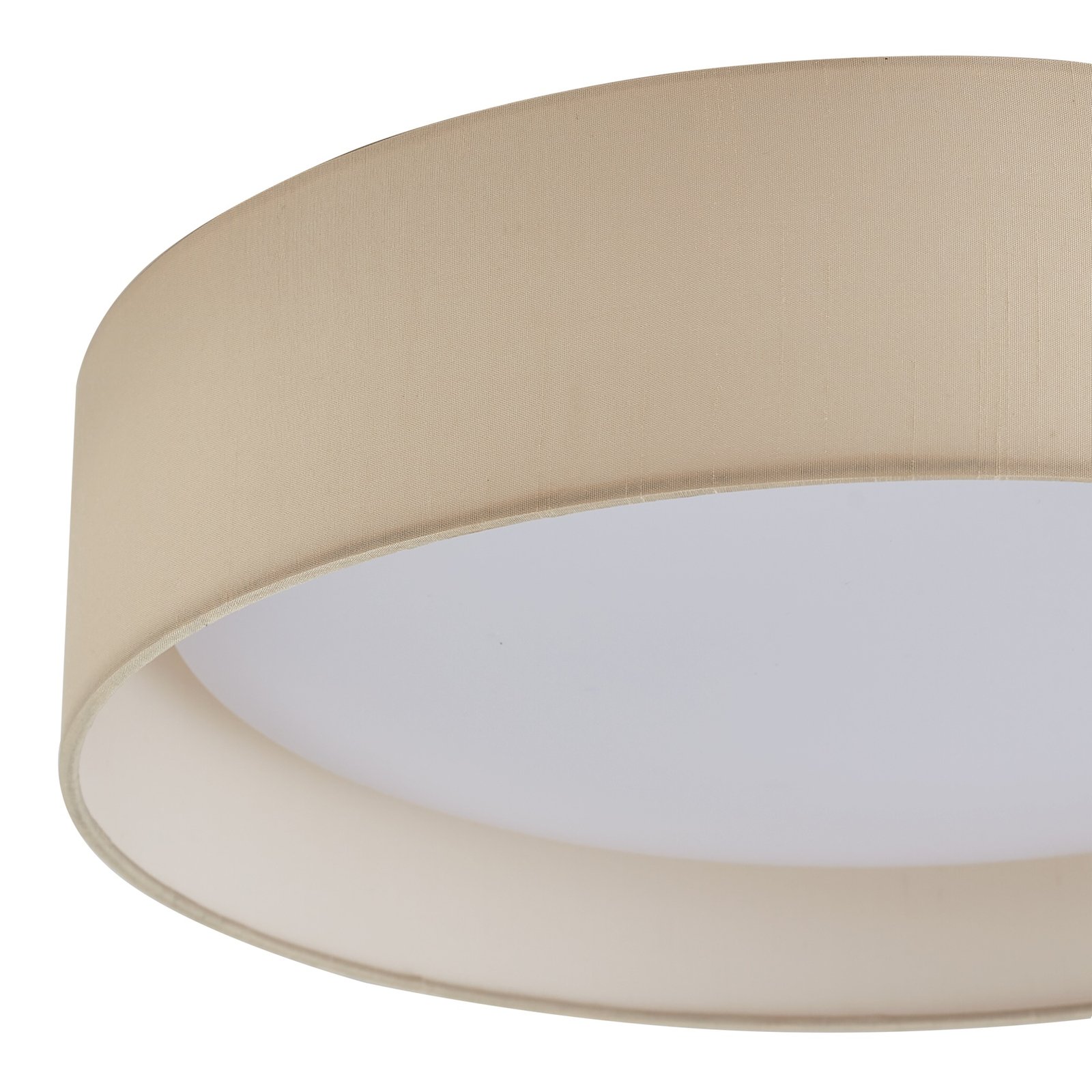 Lindby LED-taklampa Eilif, tyg, vit, Ø 40 cm, CCT