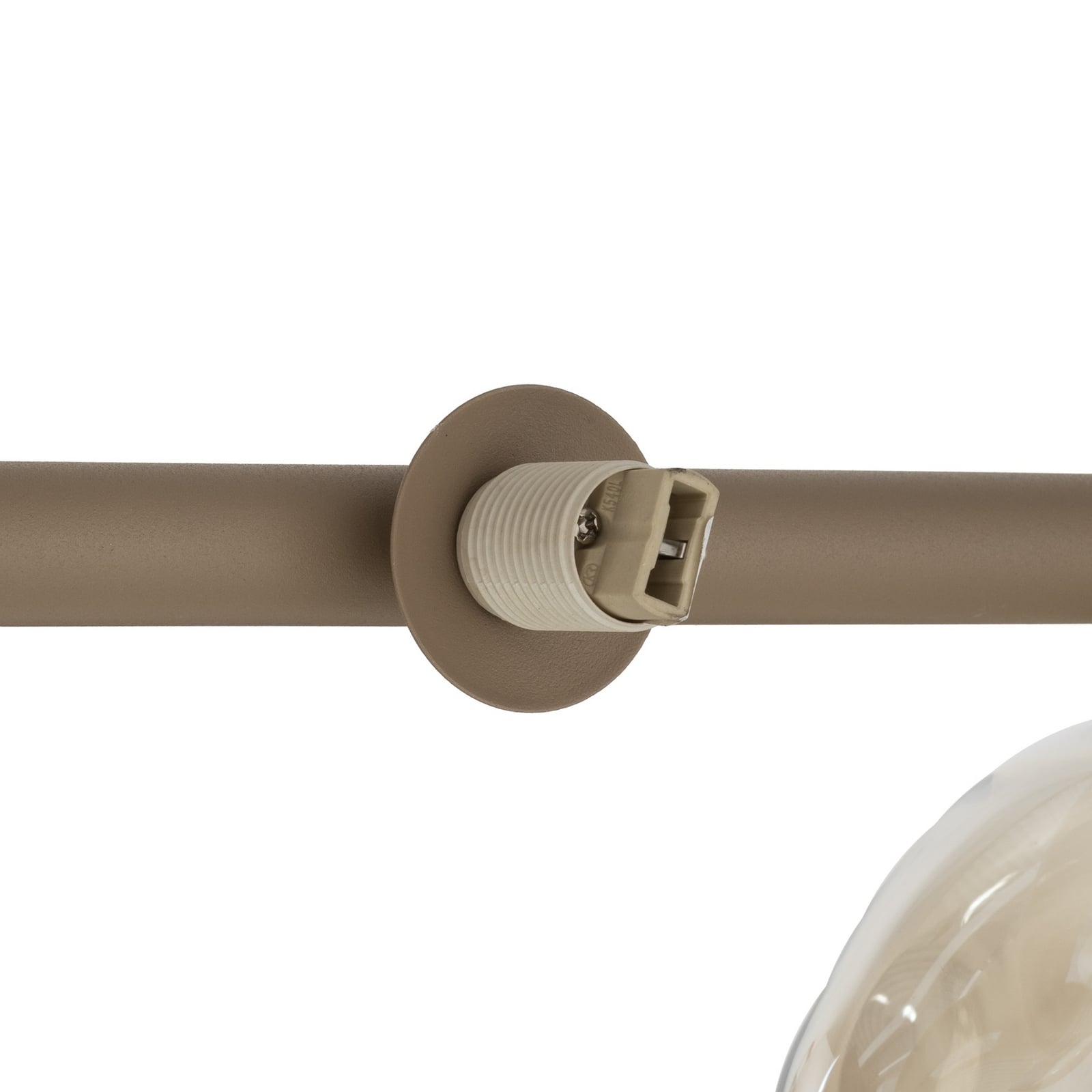 Lava pendant light, beige, 9-bulb, glass, length 116 cm, G9