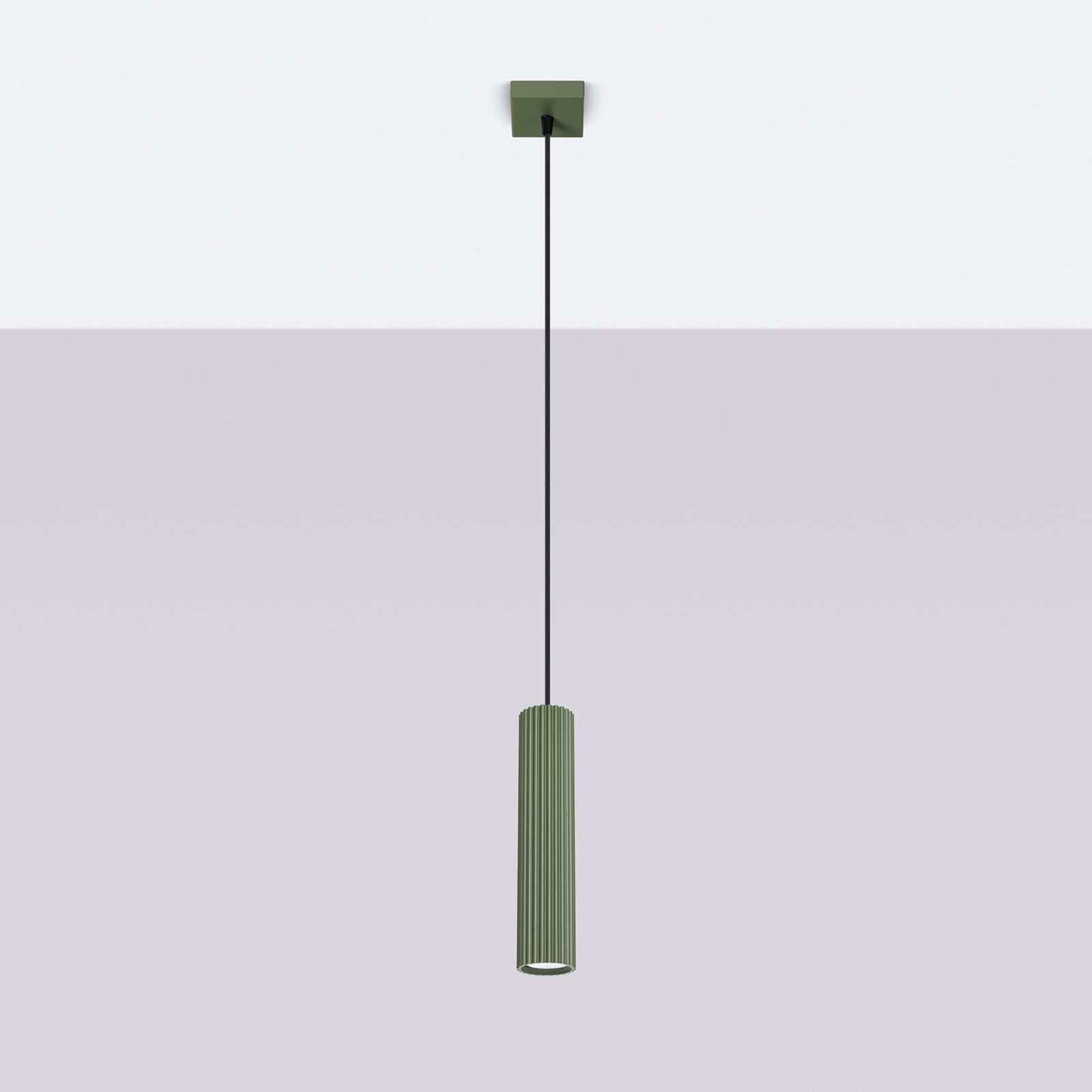 Piekaramais gaismeklis ALORA, olīvu zaļš, Ø 8 cm, metāls, GU10