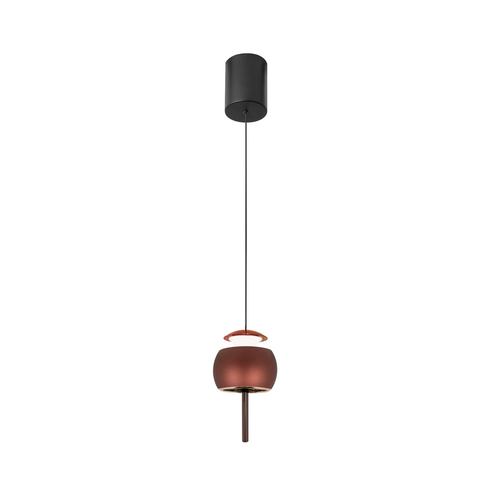 LED-Hängelampe Roller, kaffee, höhenverstellbar, Zugstange