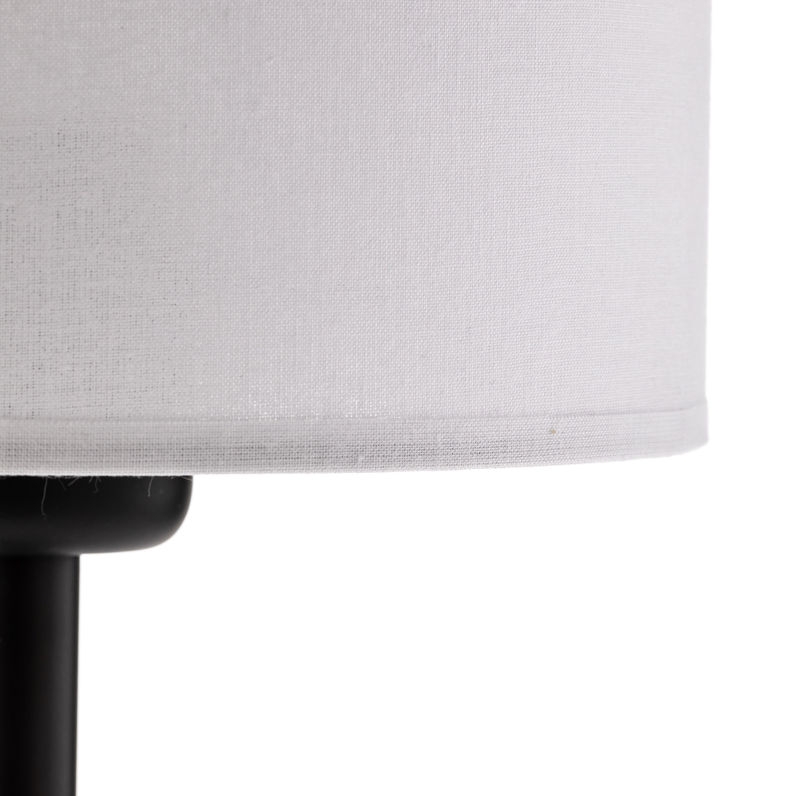 Tekstilbordlampe Harris, svart fot, hvit skjerm