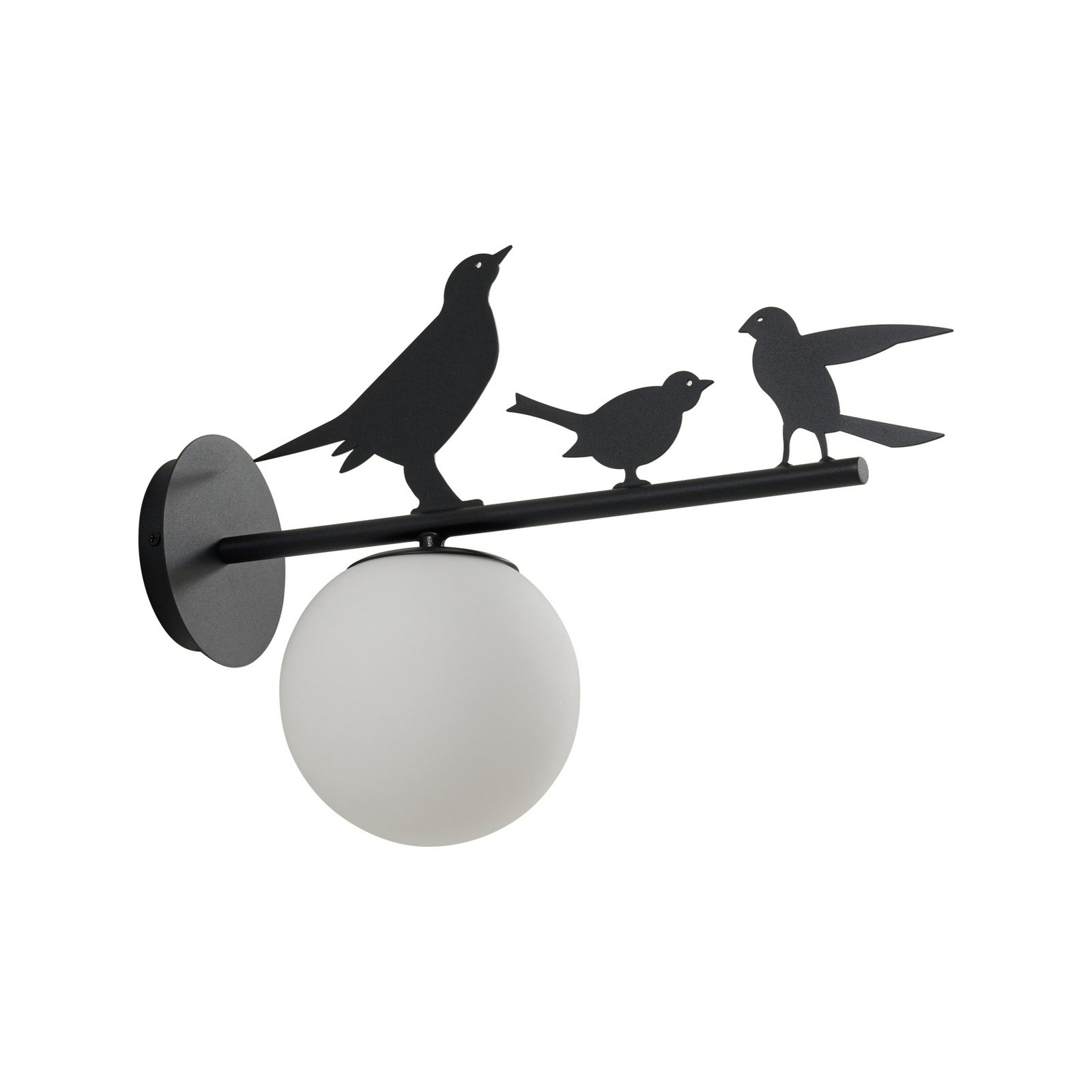 Lindby Außenwandleuchte Lintu, Metall, schwarz, IP44, Vogel