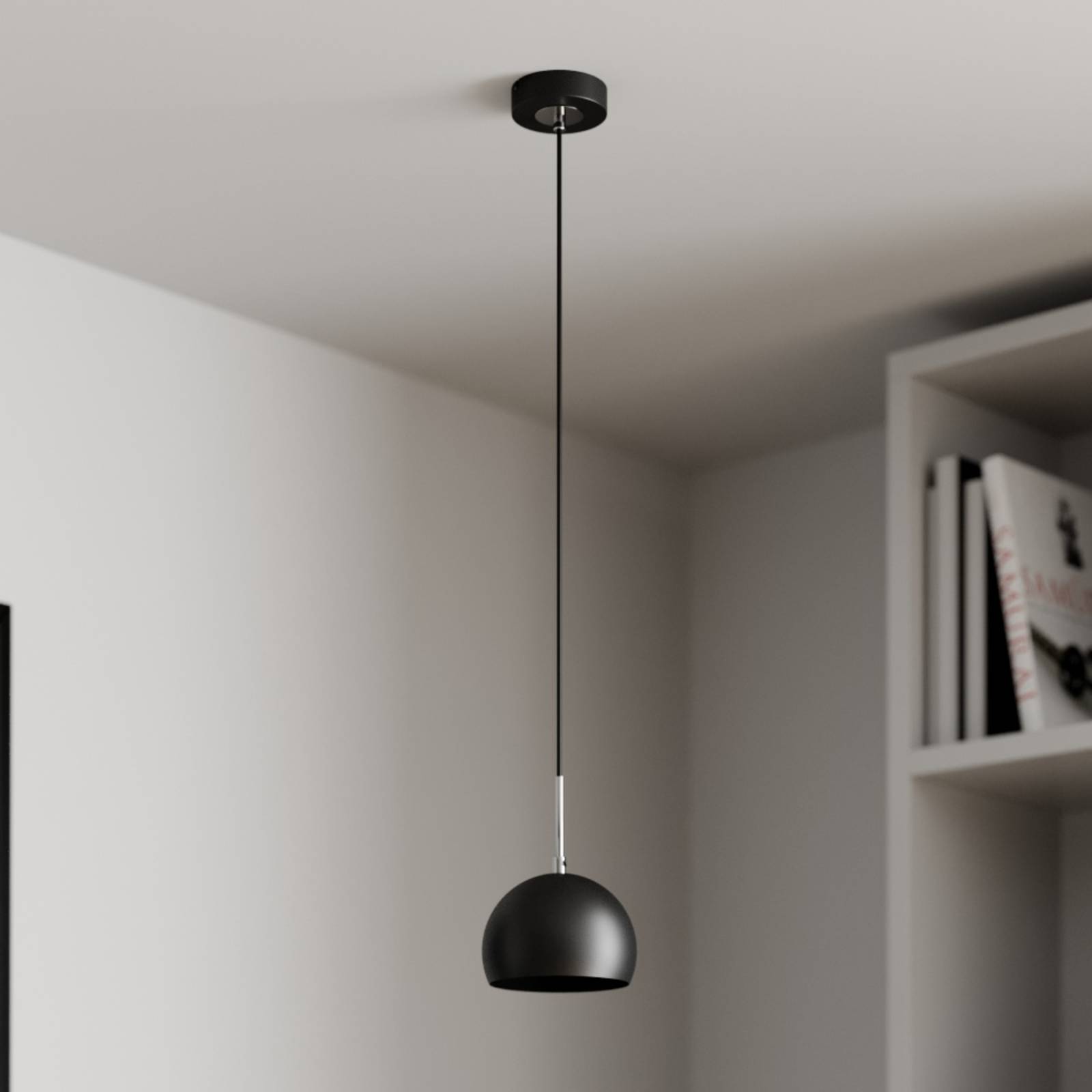 Lampa wisząca COOL, czarna, Ø 15 cm, metal