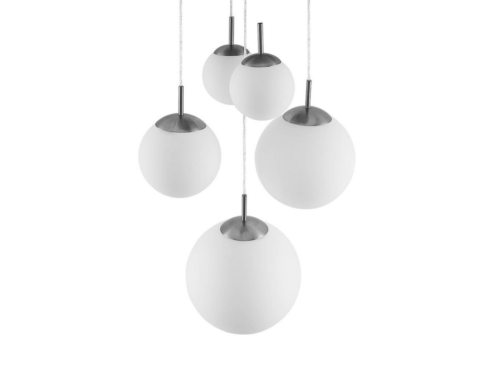 Heleska 5 Round Závěsná Lampa Opal/Nickel - Lindby