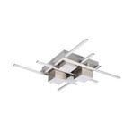 Roger LED ceiling lamp, matt nickel, metal, CCT, remote control.