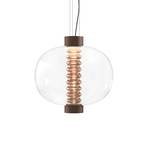 Kundalini Bolha LED hanglamp van glas, bruin
