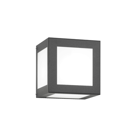 Kubisk utomhusvägglampa Cubo, antracit