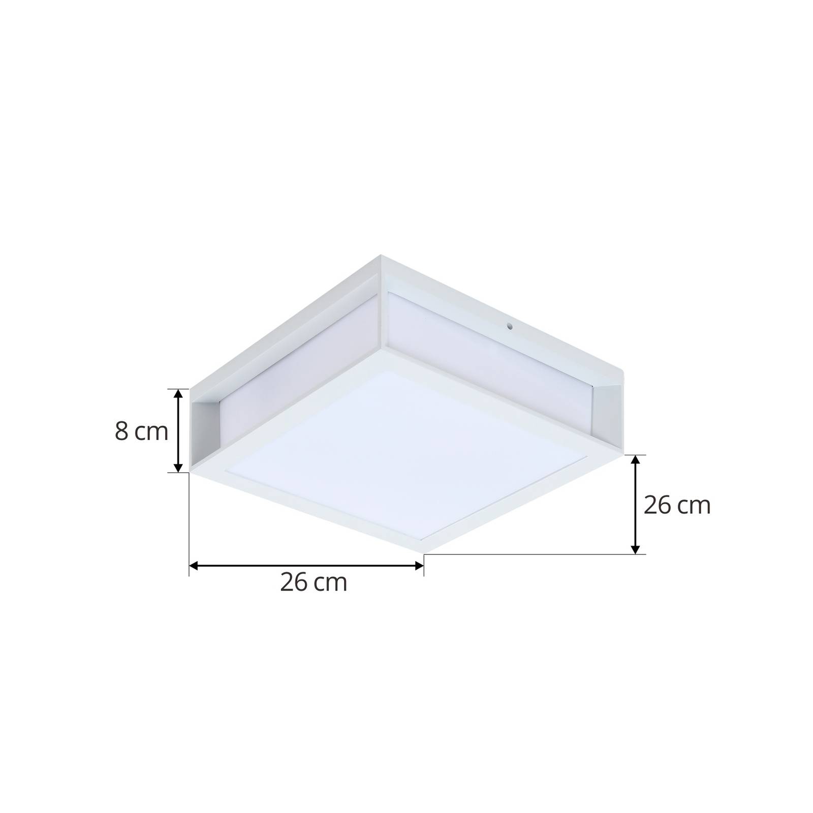 Lindby kinkiet zewnętrzny Sivana, biały, aluminium, 26 cm x 26 cm