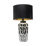 KARE bordlampe Artistico, svart/hvit/gull, 62 cm, E27