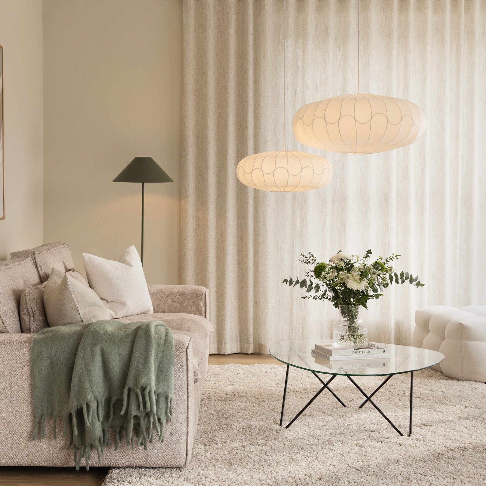 Globen Lighting stojacia lampa Cannes, zelená, kov, 140 cm