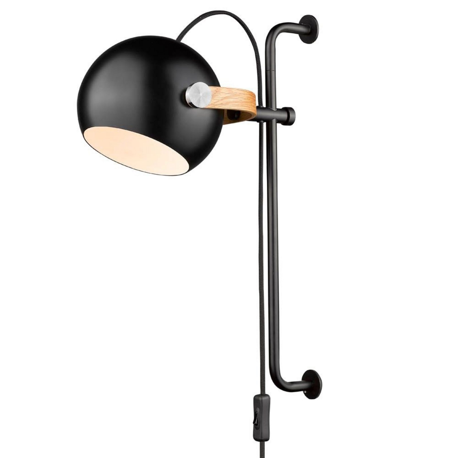 D.C Vägglampa Long Ø18 Black/Oak - Halo Design