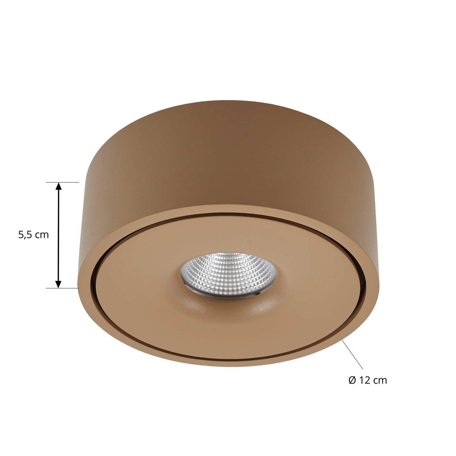 Arcchio LED-Deckenlampe Rotari, braun, up und down
