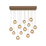 Popup LED-Hängelampe, bronze/amber, 100 cm 13-fl. - PURE