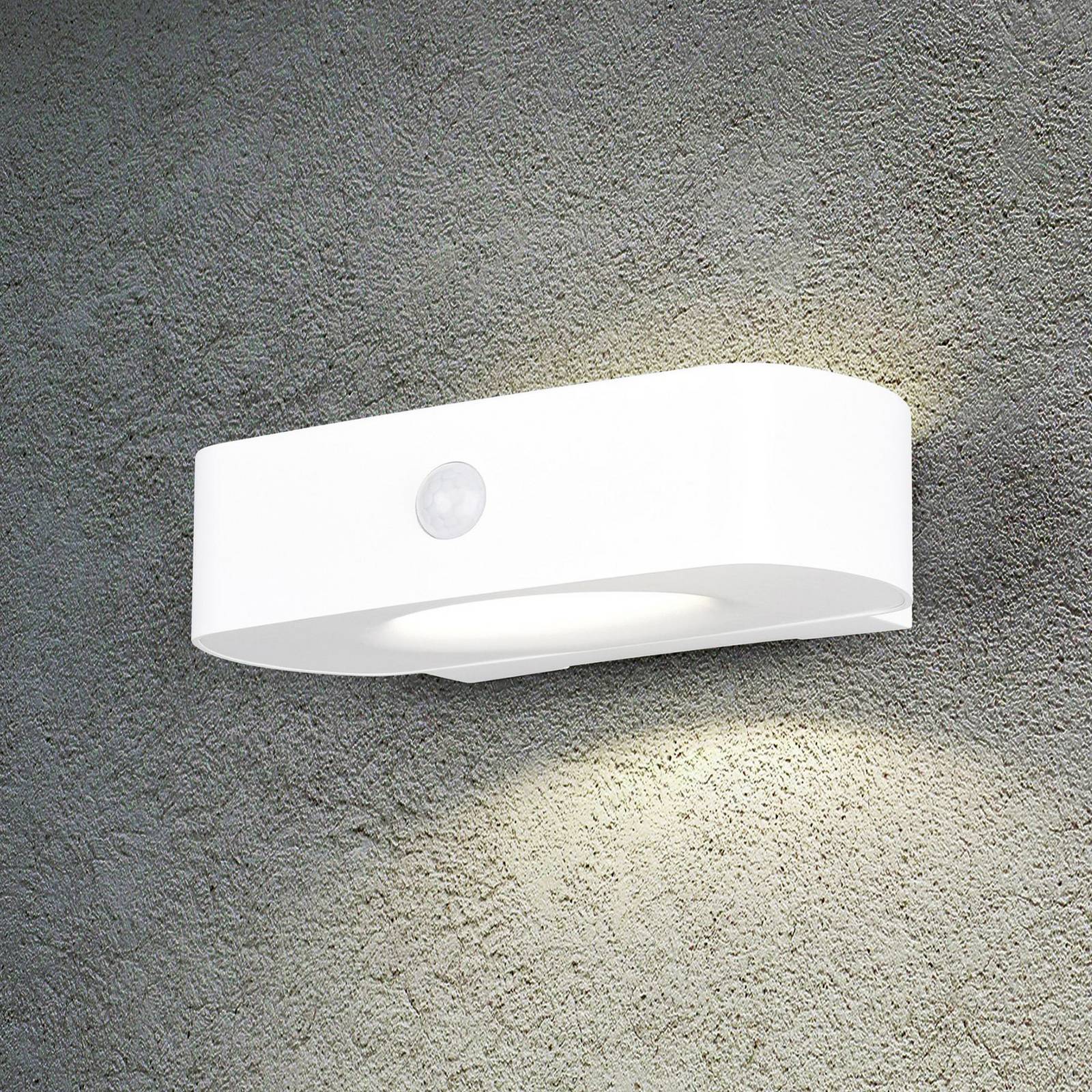 Solar-Wandleuchte Bilbao, weiß, Höhe 6 cm, Sensor, up/down günstig online kaufen
