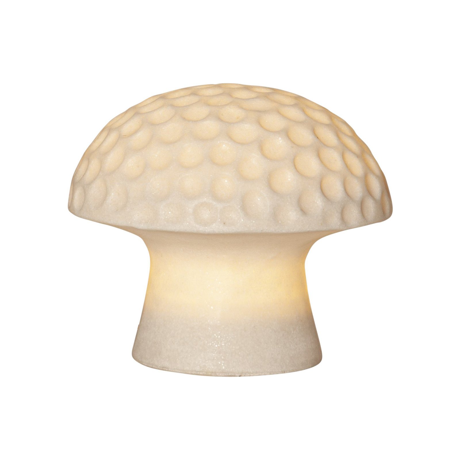 Lampe solaire LED Sandy hauteur 15,7 cm plastique blanc forme champignon