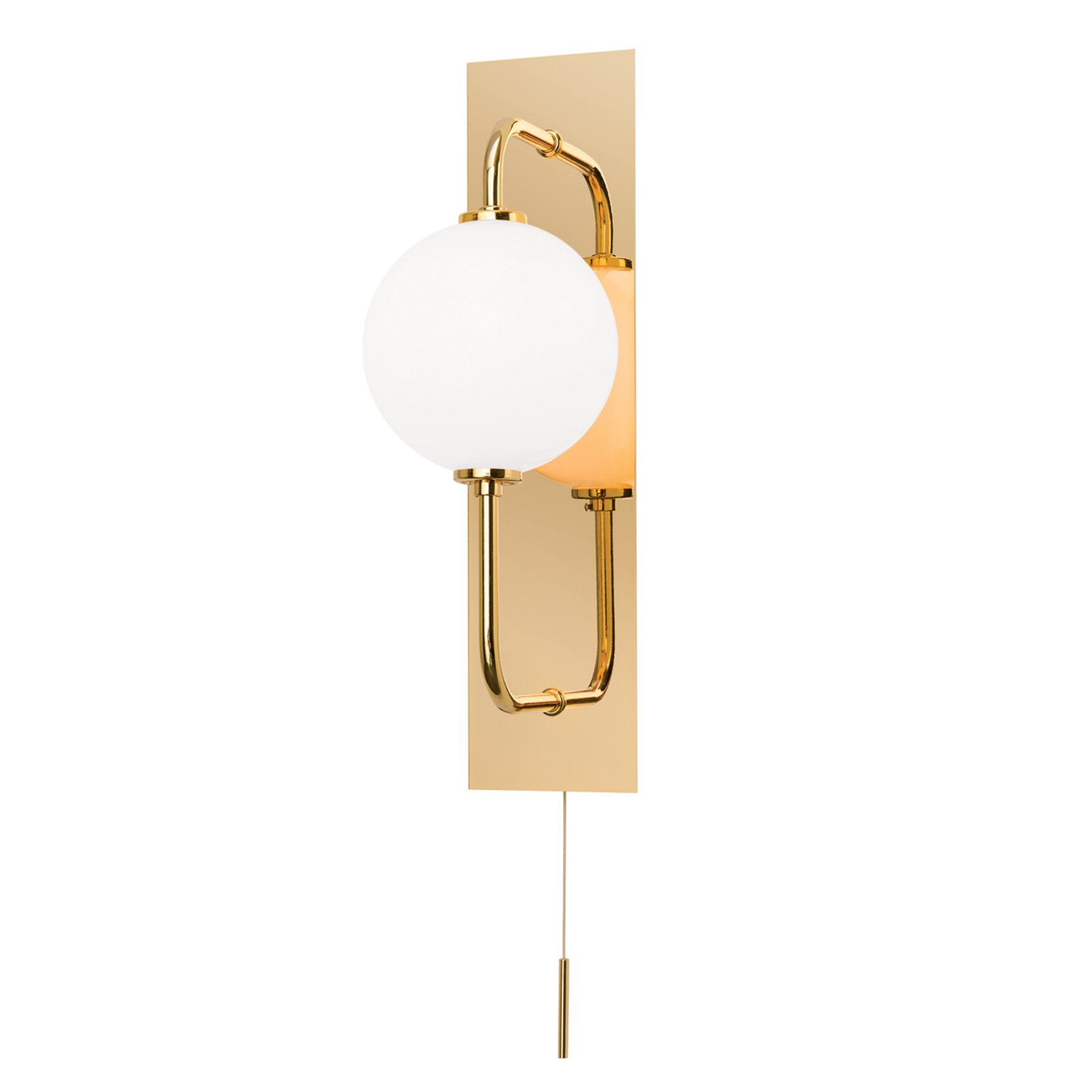 Pipes LED wall light in glossy gold