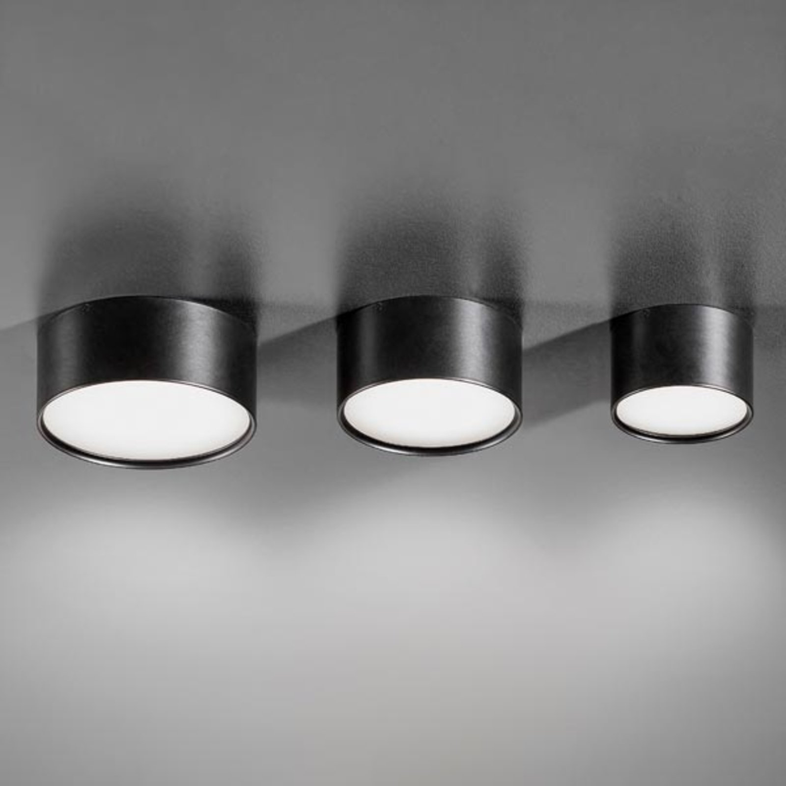 Eenvoudige LED plafondlamp Mine, zwart 14 cm