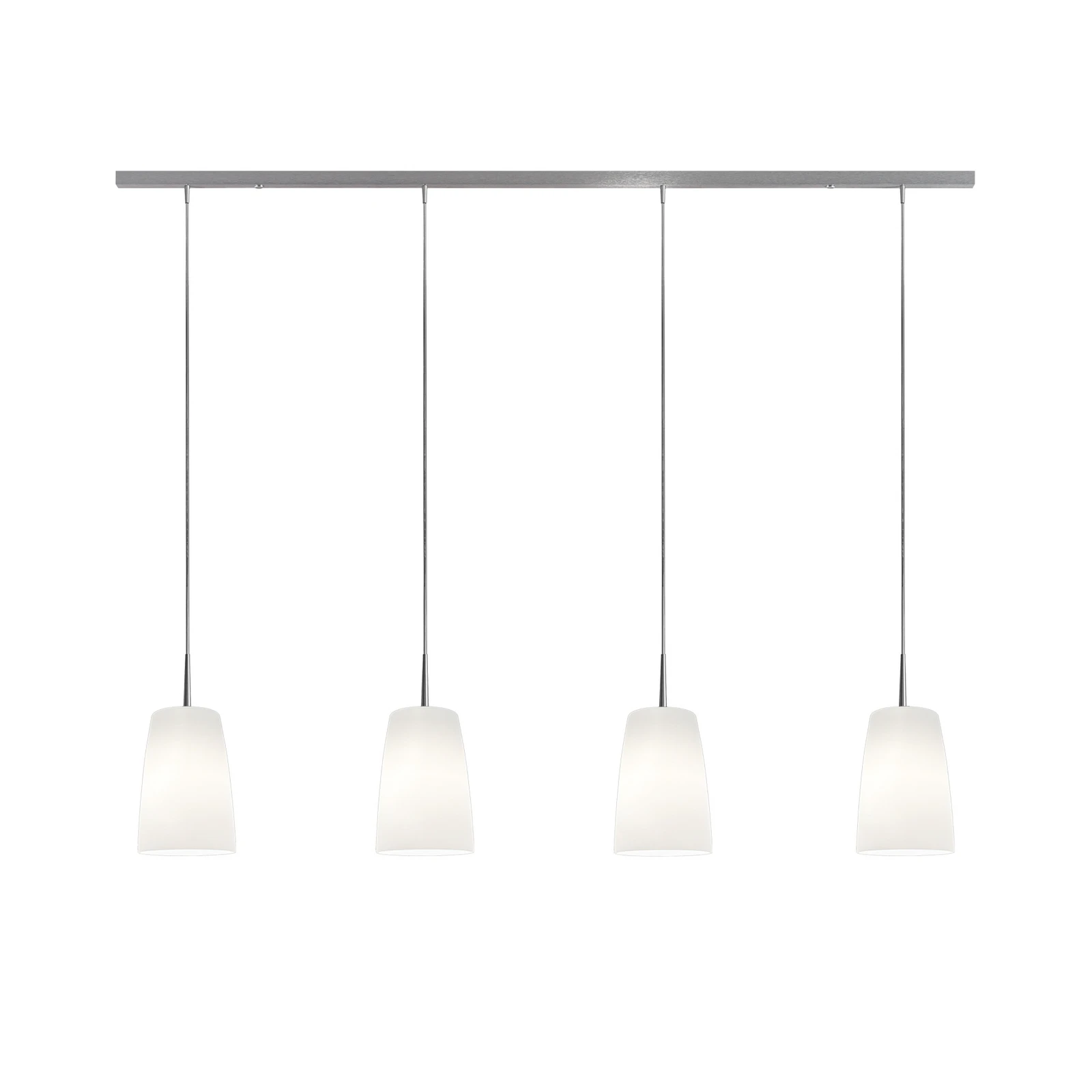 Závesné svietidlo Casablanca Mesa, biela, sklo, 4-pl., 120 cm, E27