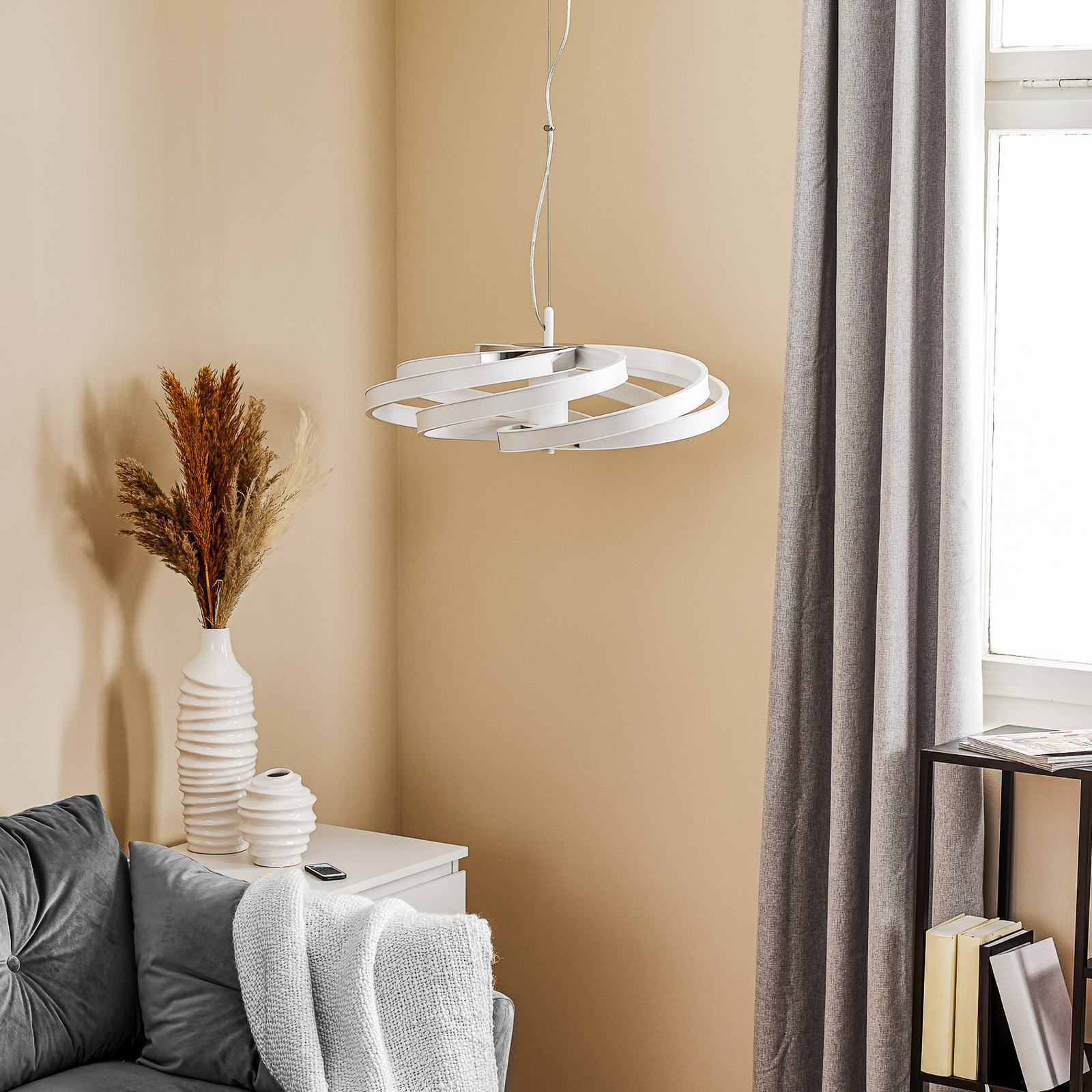 Zoya dekorativ LED-hengelampe, hvit