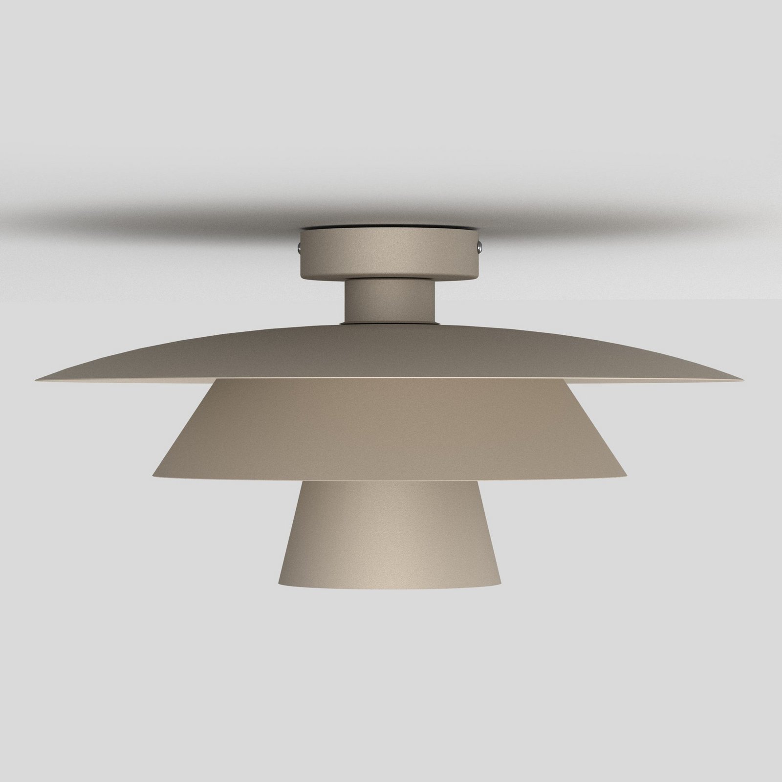 Lampa sufitowa Plato, beżowa, metal, Ø 38 cm, E27