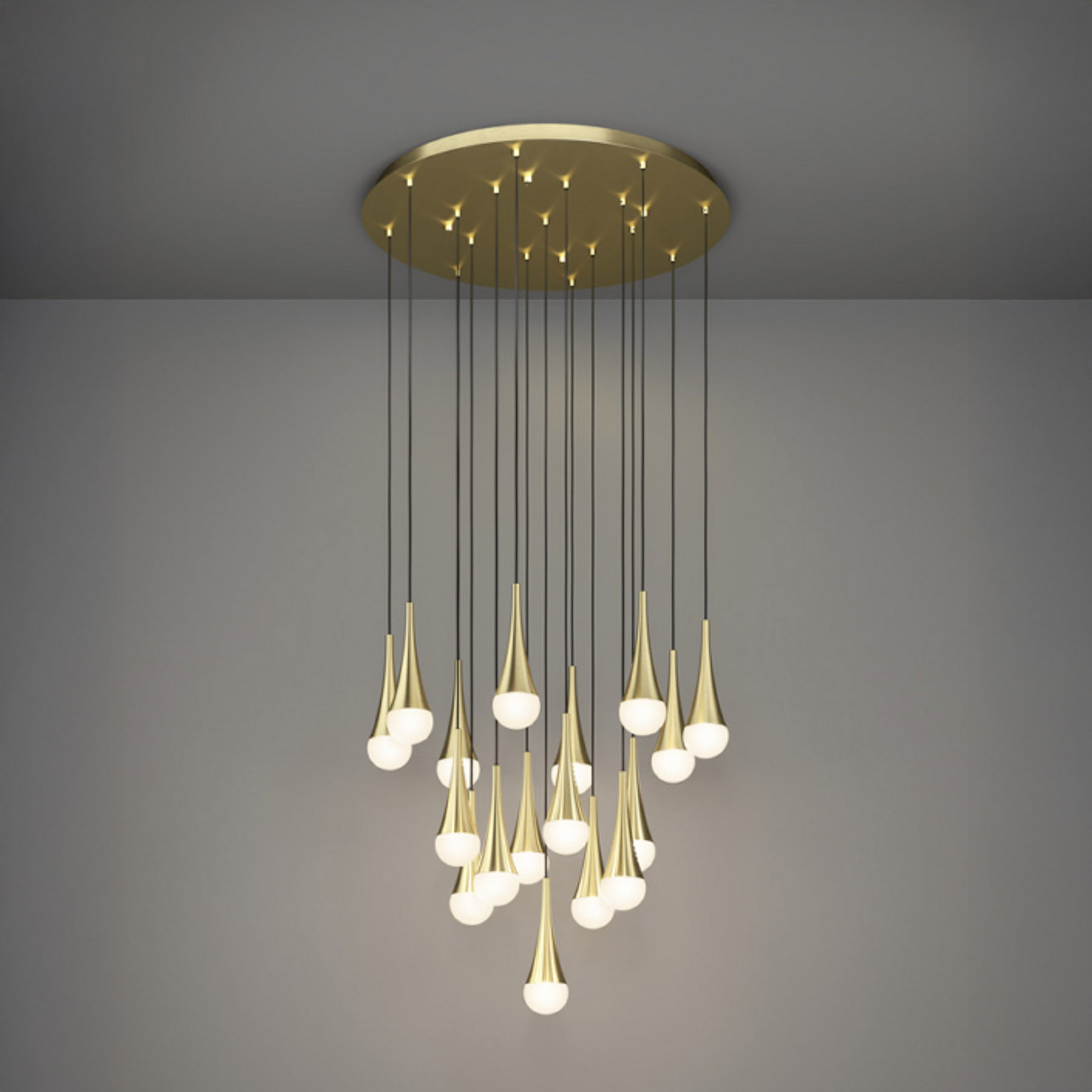 Stars of Light Κρεμαστό φωτιστικό LED TARANCON από ορείχαλκο, διάμετρος 78 εκ., Stars of Light Κρεμαστό φωτιστικό LED TARANCON από ορείχαλκο, διάμετρος 78 εκ.,