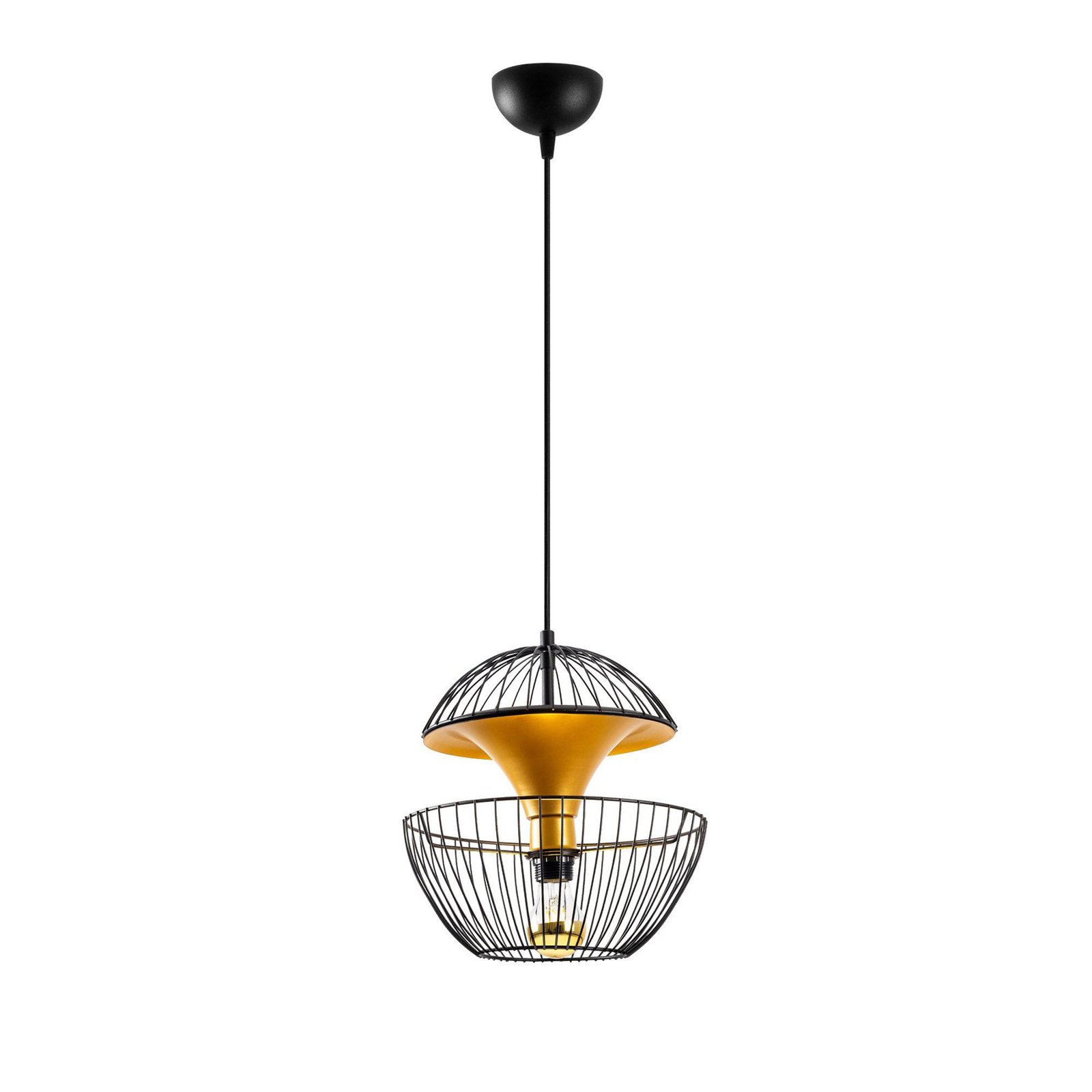 Hanglamp Telmander 11440, zwart/goud, metaal, Ø 30 cm