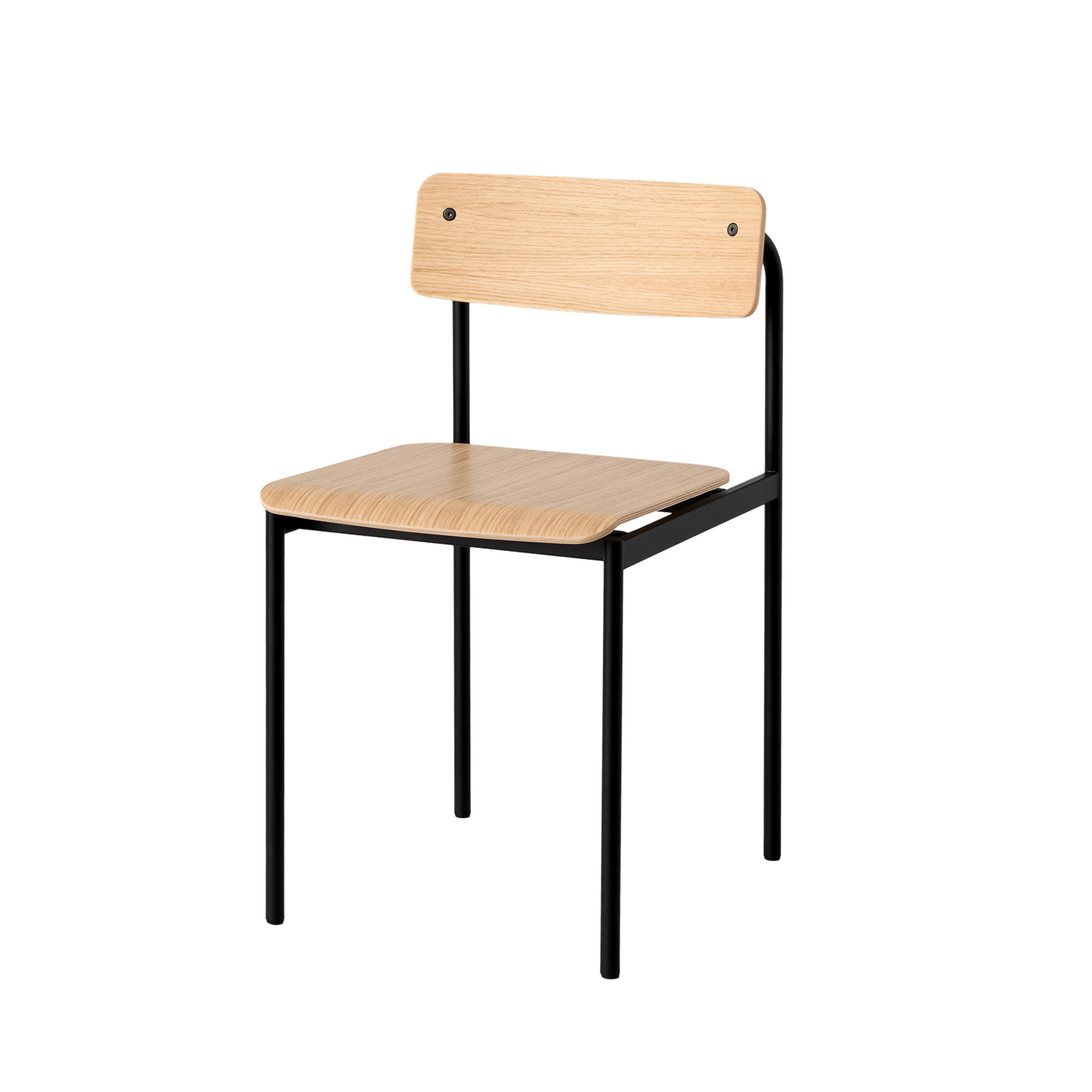 OFFSET Stuhl, schwarz, Eiche lackiert, Höhe 77 cm - Moebe