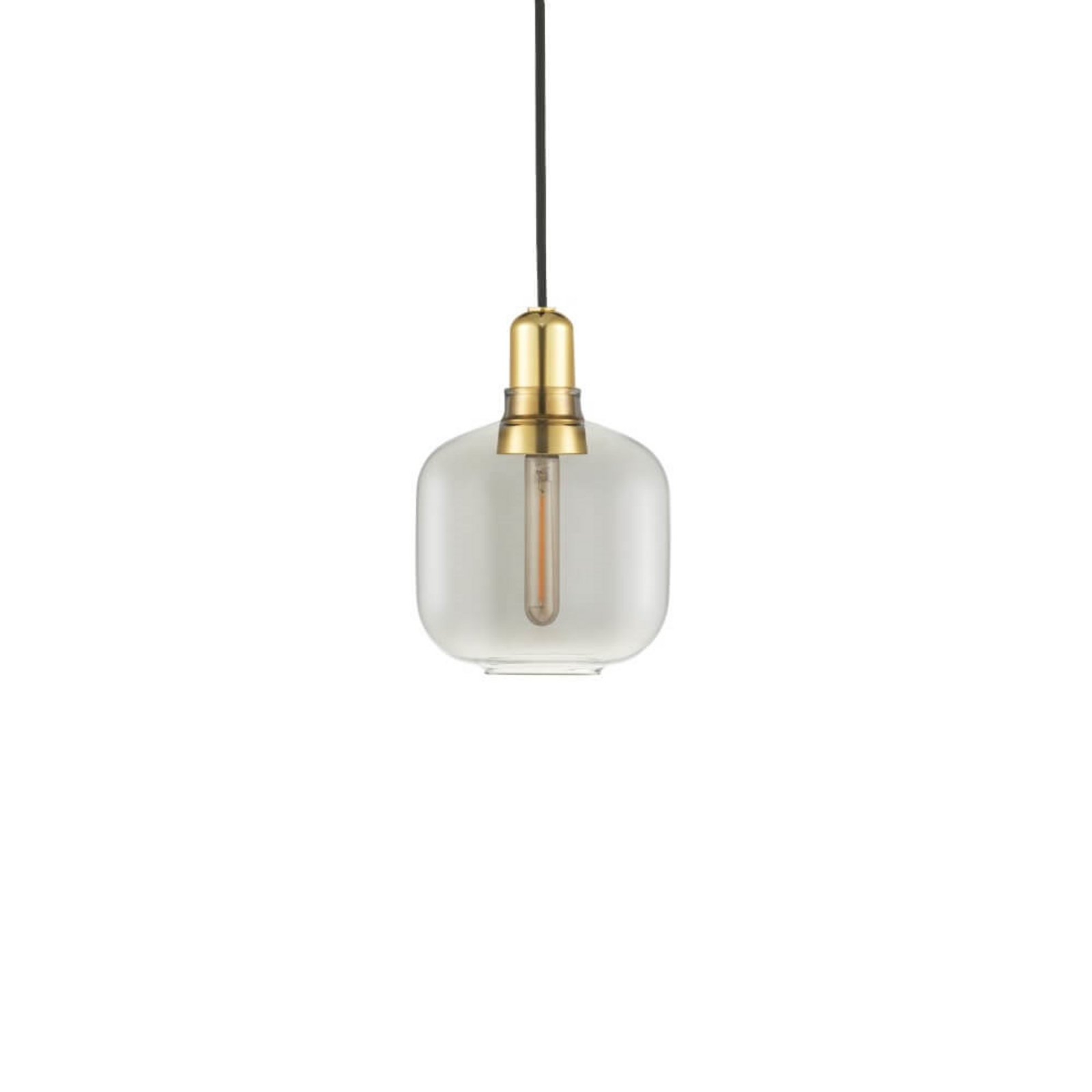 Amp Závěsná Lampa Small Smoke/Brass - Normann Copenhagen