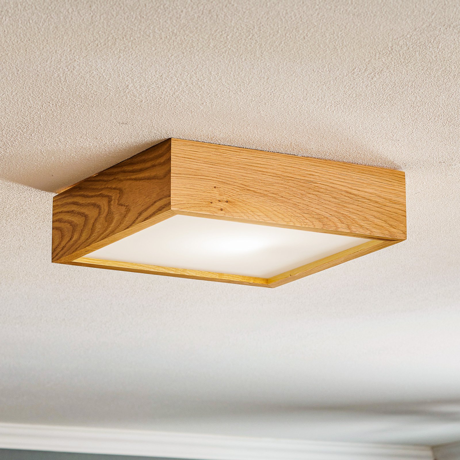 Envostar Kerio ceiling lamp 27.5x27.5cm light oak