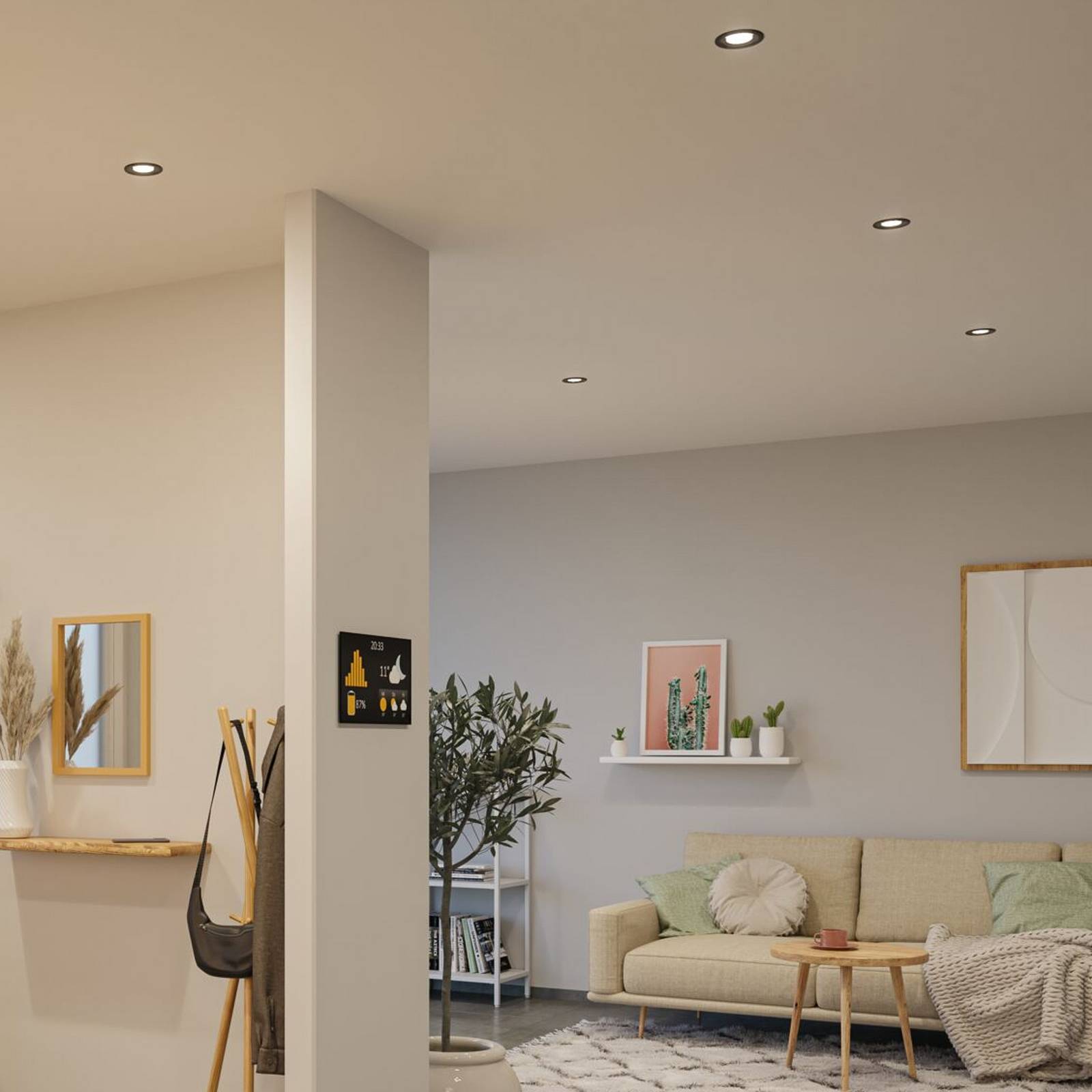 Paulmann LED Nova Coin 3-lampe, hvid mat, rund, drejelig, 4.000 K