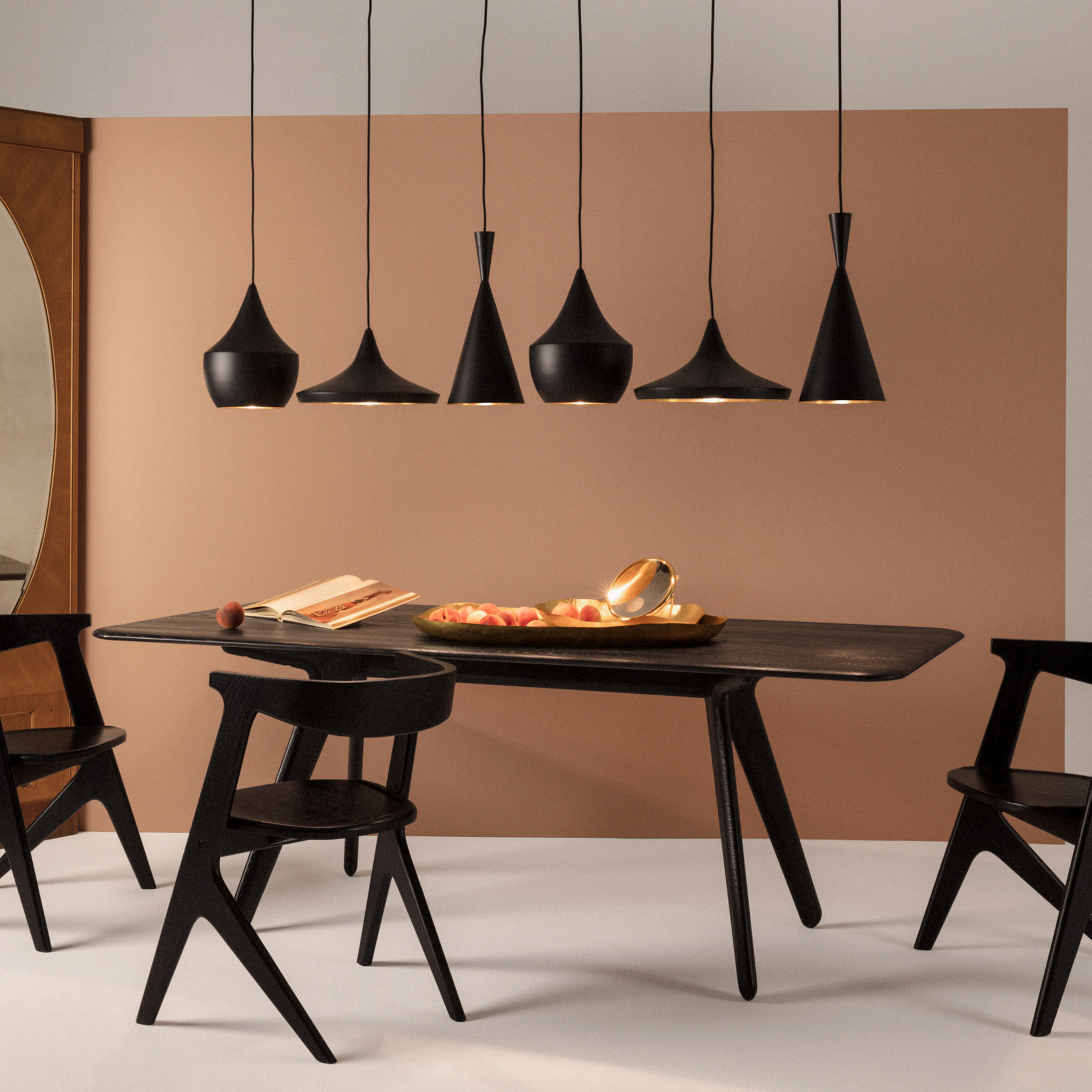 Beat Range Linear hængelampe 6 lyskilder sort - Tom Dixon