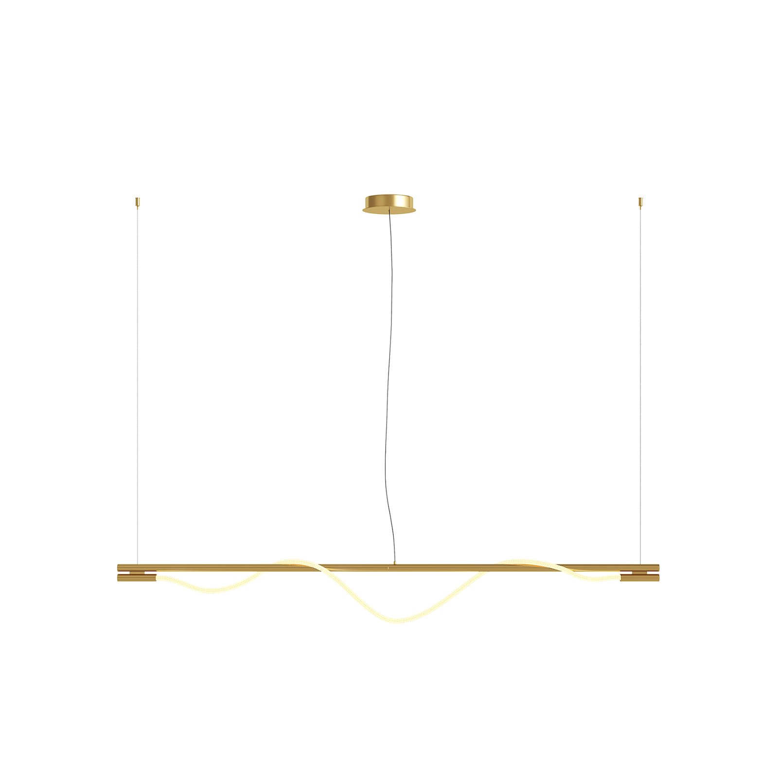 Maytoni LED wall light Tau, gold-coloured, height 84 cm, aluminium