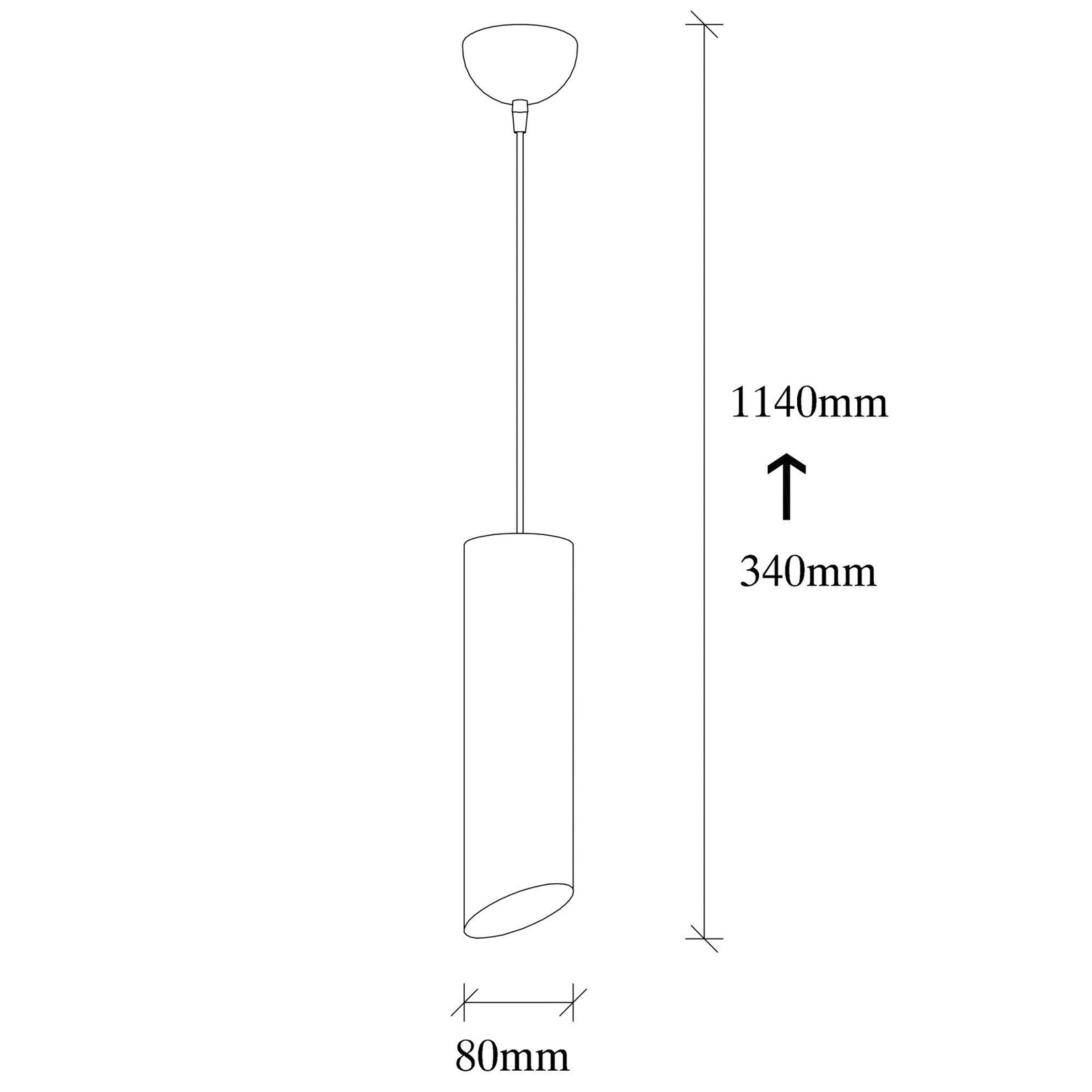 Sivani MR-976 hængelampe, sort, metal, Ø 8 cm